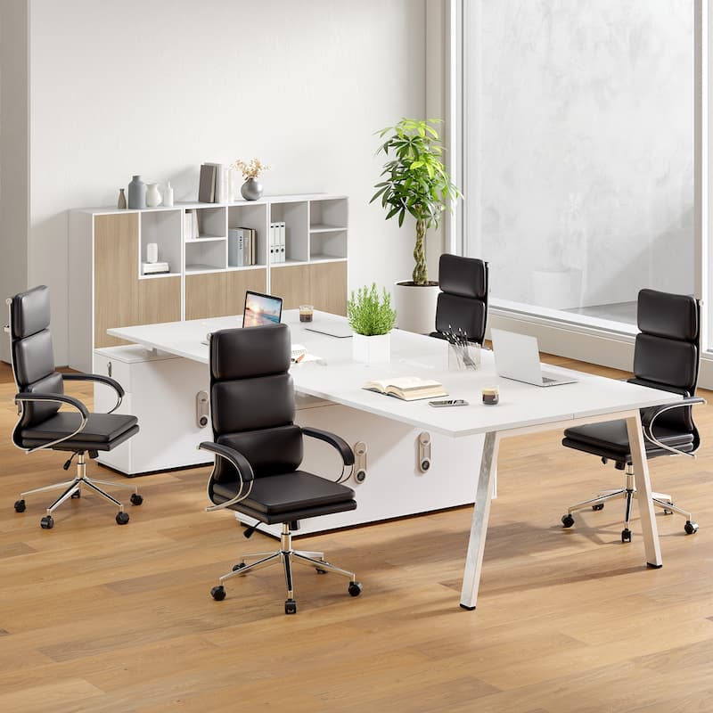 Gymax Ergonomic Leather Office Chair Executive Chair w/ Adjustable