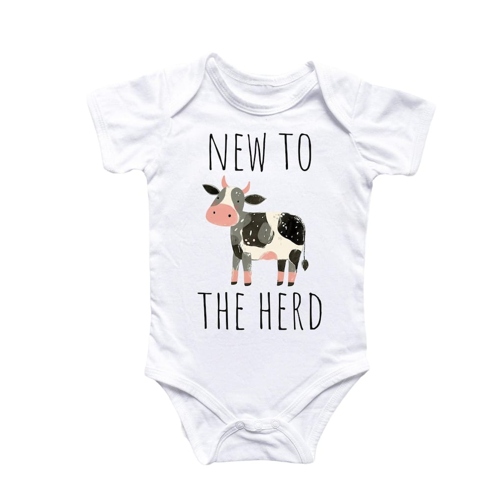 Cow Herd Farm - Baby Boy Girl Clothes Infant Bodysuit Funny Cute Newborn