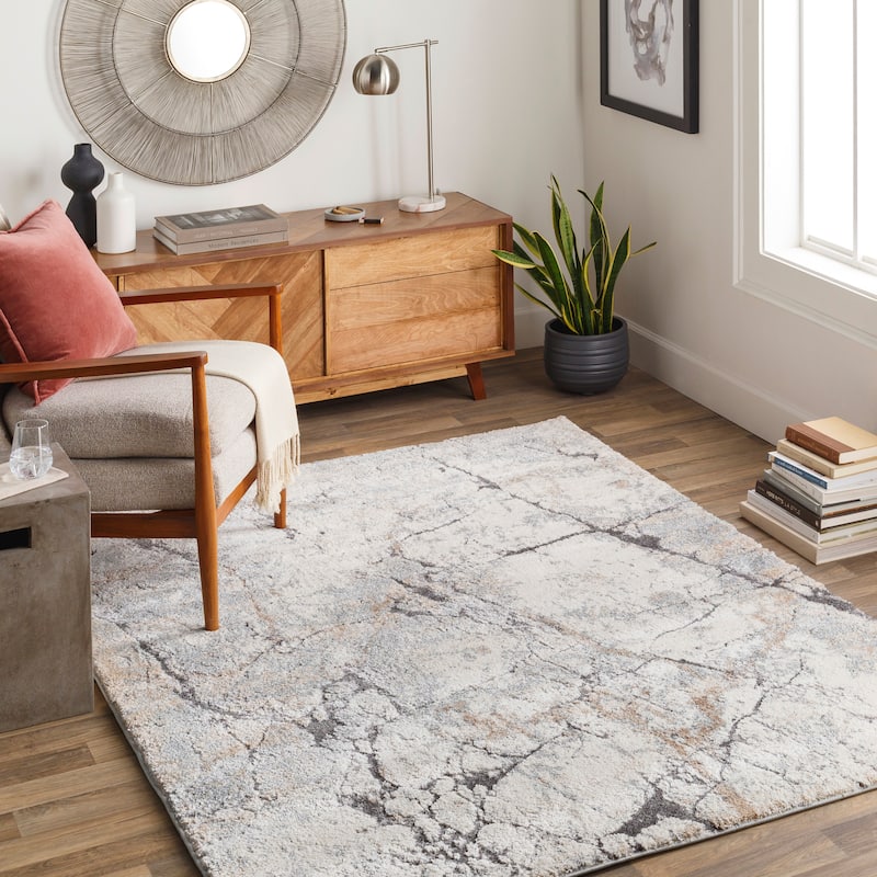 Artistic Weavers Veletta Modern Abstract Plush Area Rug - 6' 7" x 9' 6" - Grey/Tan