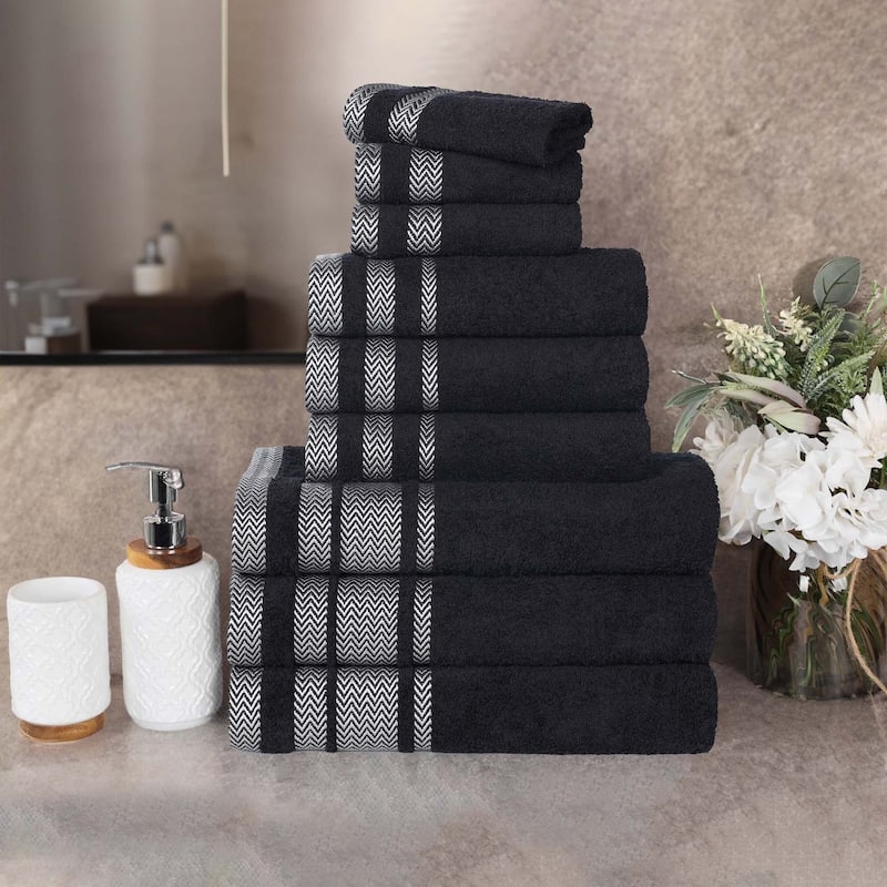 Superior Hays Cotton Medium Weight 9 Piece Bathroom Towel Set