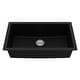 preview thumbnail 49 of 54, Karran Undermount 32.5 in. Large Single Bowl Quartz Kitchen Sink Black