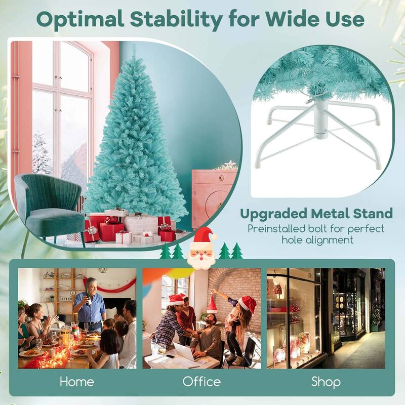 Costway 6/7 FT Artificial Xmas Tree with 758/1040 Branch Tips 280/380