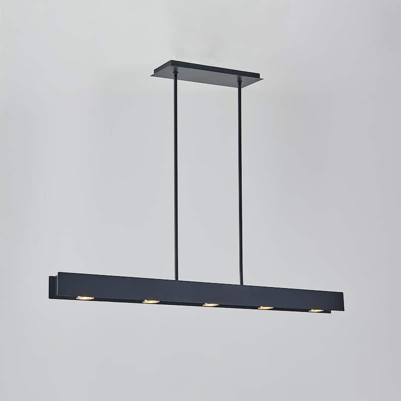 5 Lights 44 inch linear black finish chandelier