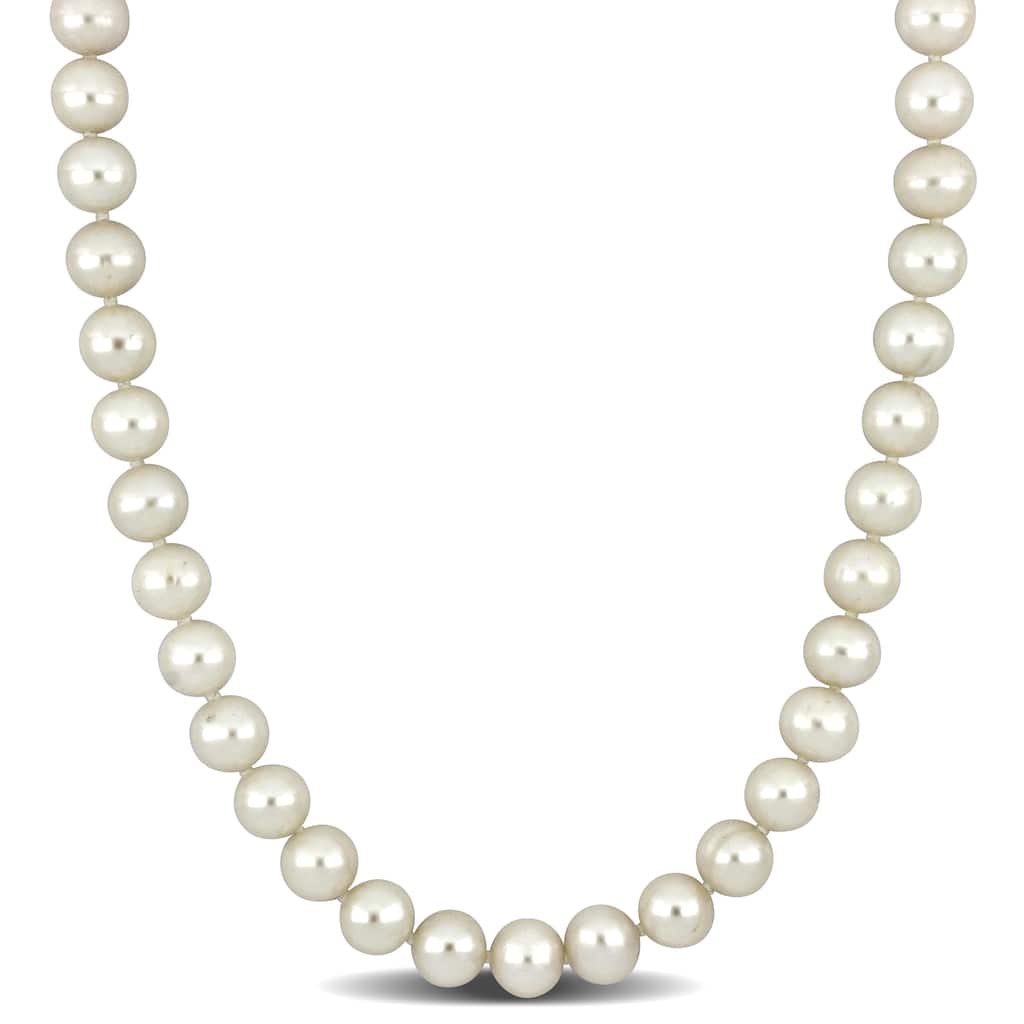 Miadora 8-8.5mm Cultured Freshwater Pearl Strand Necklace Sterling Silver Clasp - 18 in