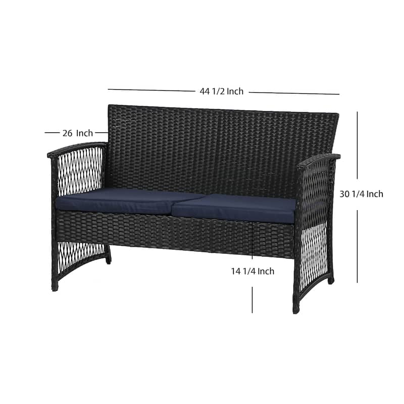 Madison Outdoor 4-Piece Rattan Patio Furniture Chat Set