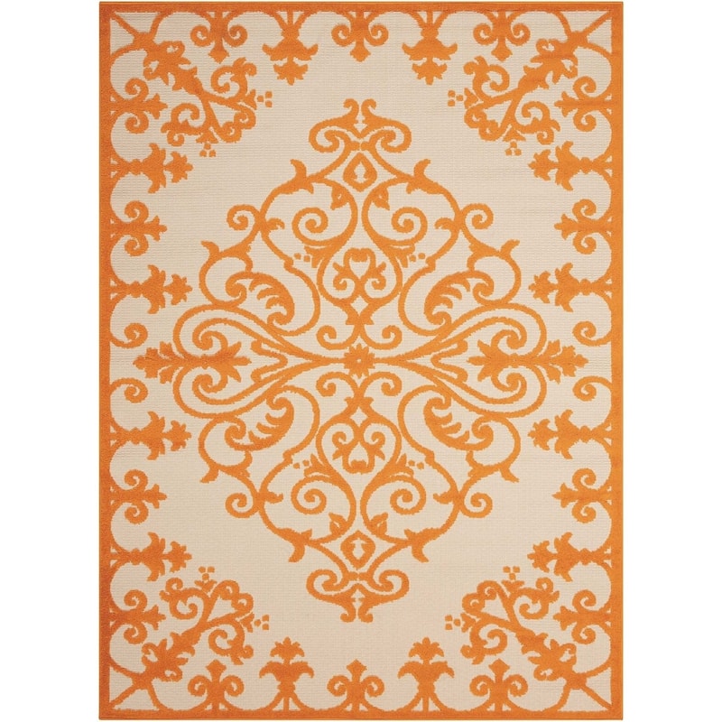 Nourison Aloha Modern Medallion Scroll Indoor / Outdoor Area Rug