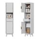 preview thumbnail 21 of 19, Garvee 67" Tall Freestanding Narrow Raised Bathroom Laundry Storage Cabinet with Drawer