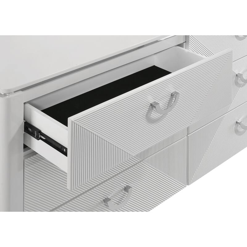 Cassia 6-drawer Bedroom Dresser Cabinet White High Gloss