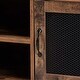 preview thumbnail 6 of 9, Valeska Industrial Walnut Brown Finished Wood & Metal 2-Door TV Stand