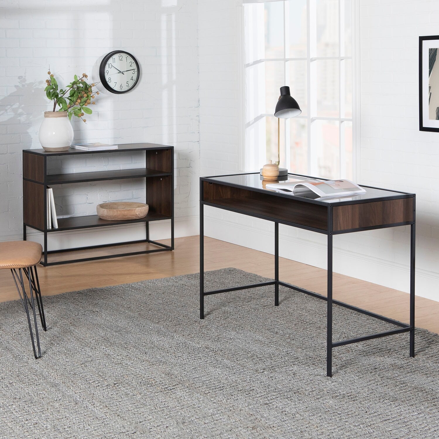 Shop Office Accents 2 Piece Industrial Home Office Set Dark