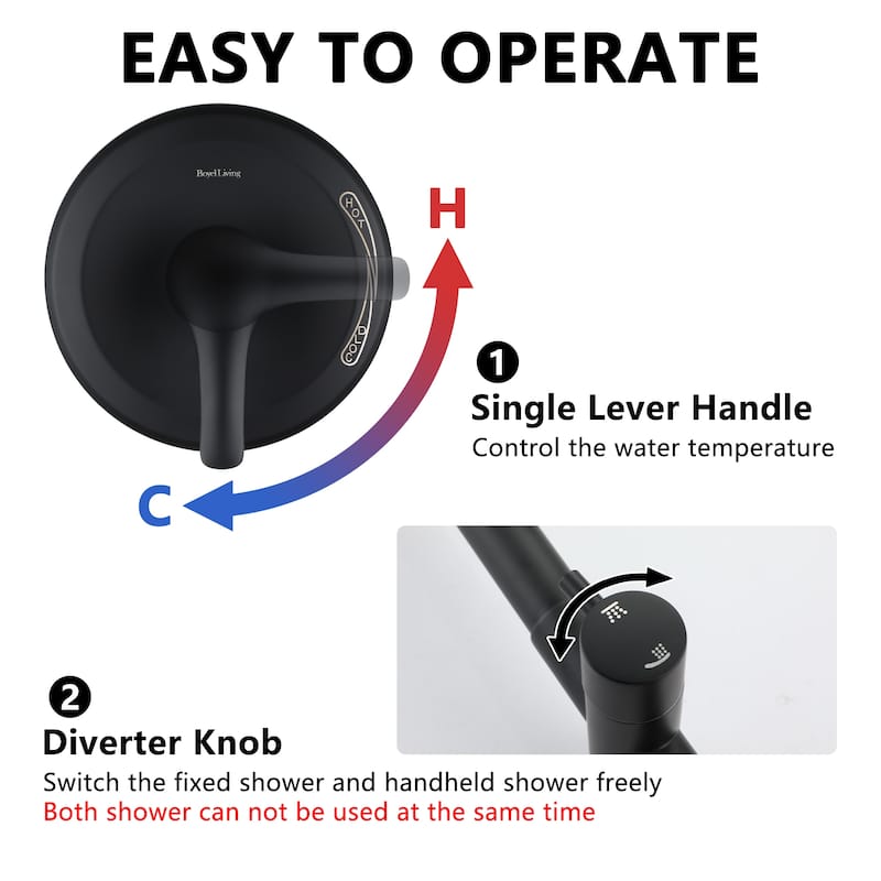 3-Spray Patterns 10 in Wall Mount Dual Shower Heads with Soap Dish and Rough-in Valve