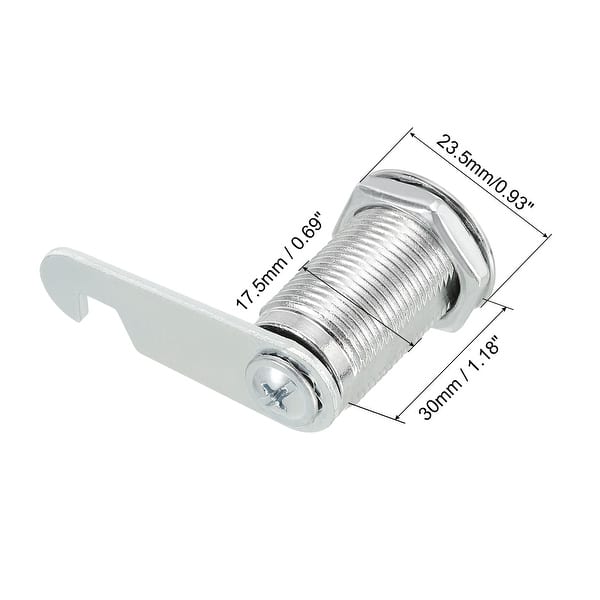 slide 2 of 5, Cam Lock 1-1/8" Fits Up to 7/8" Thickness Panel Keyed Alike Zinc Alloy 6Pcs - Silver Silver