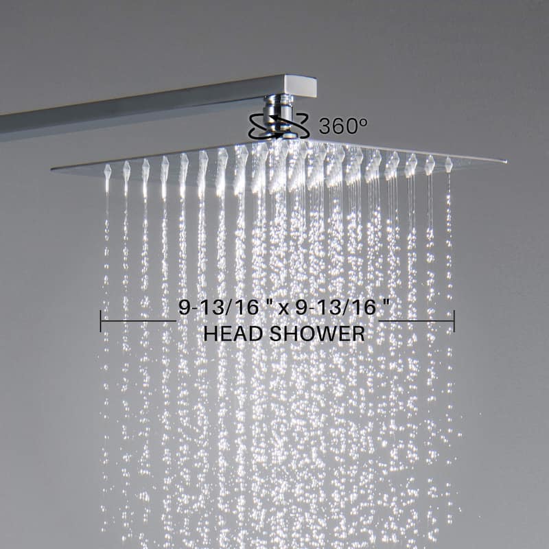 Cube Pressure Balanced Single Function Shower System with Rough In Valve