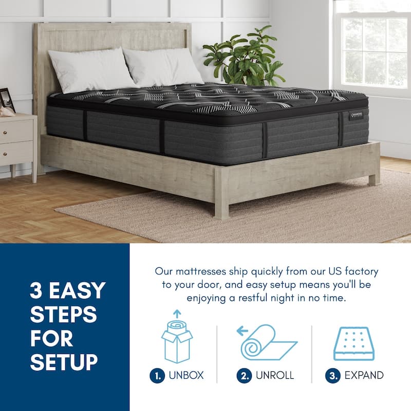 Banff Breeze, Ultra-Cool Graphite Infused Memory Foam Euro Top Hybrid Mattress, CertiPUR US and Greenguard Gold Certified