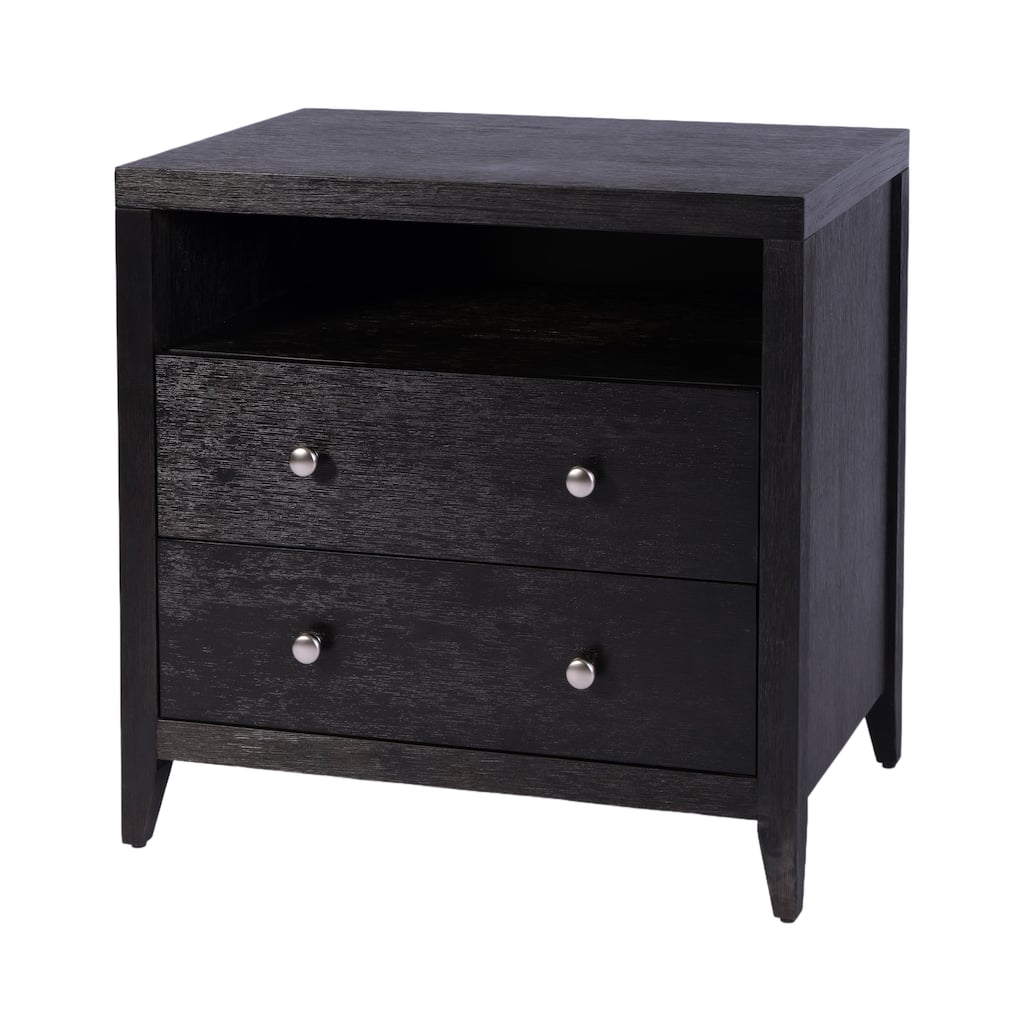 Dana 28 in. W Rectangular Wood 2 Drawer Nightstand with Top Shelf