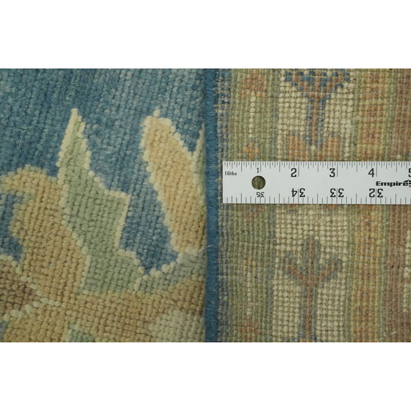 Vegetable Dye Blue Oushak Turkish Large Rug 10x14 - 13' 7'' X 10' 0''