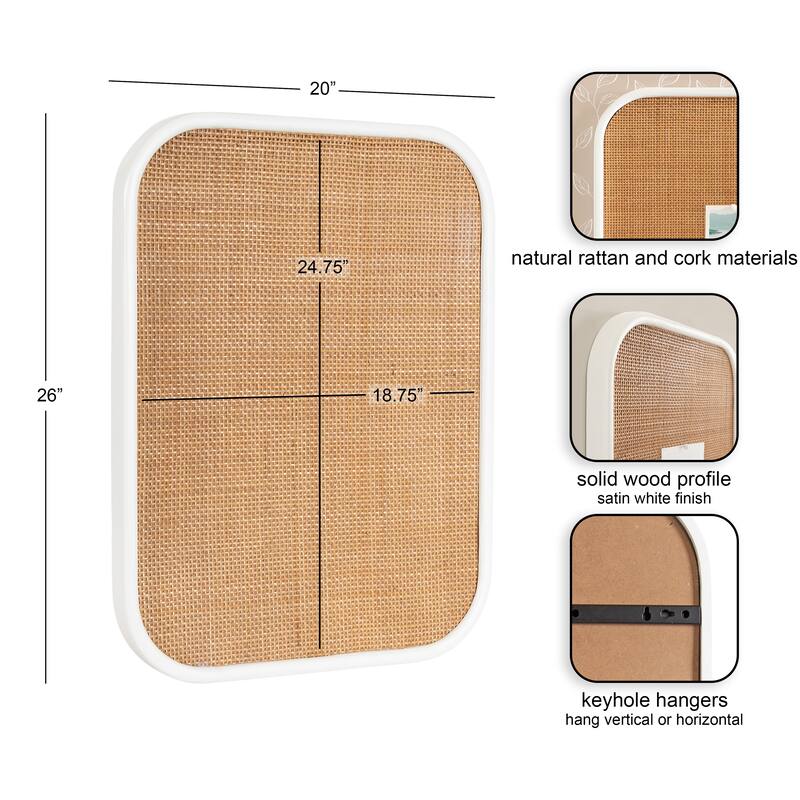 Kate and Laurel Planche Rattan Wall Pinboard
