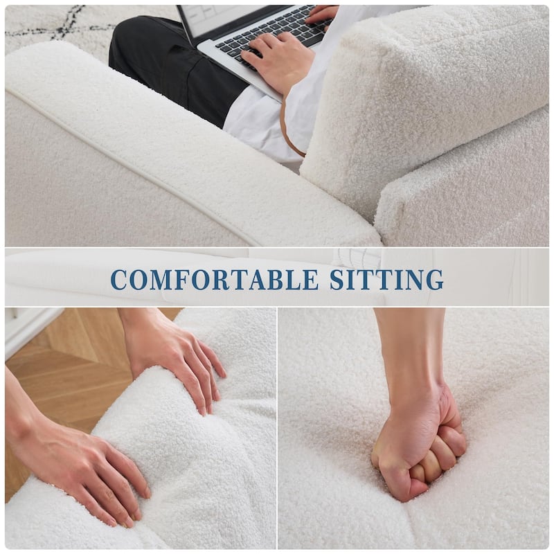 84 inch Sofa Couch, Comfy Loveseat Sofa for Small Spaces, 3 Seater Couch with Deep Seats, Wide Armrests