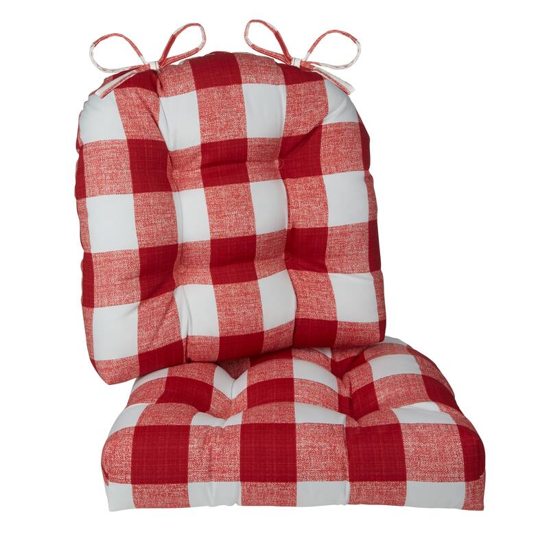 Klear Vu Wicker Solarium Indoor/Outdoor Tufted Chair Cushion Set