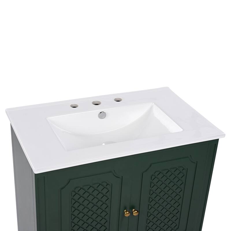 60" Bathroom Vanity with Double Sink Combo Set, 2 Cabinet with Door Organizers, 2 Drawers