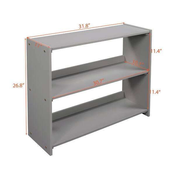 dimension image slide 0 of 4, Low Twin Size Wooden Loft Bed with Cabinets, Shelves & Slide - Stylish & Functional Design