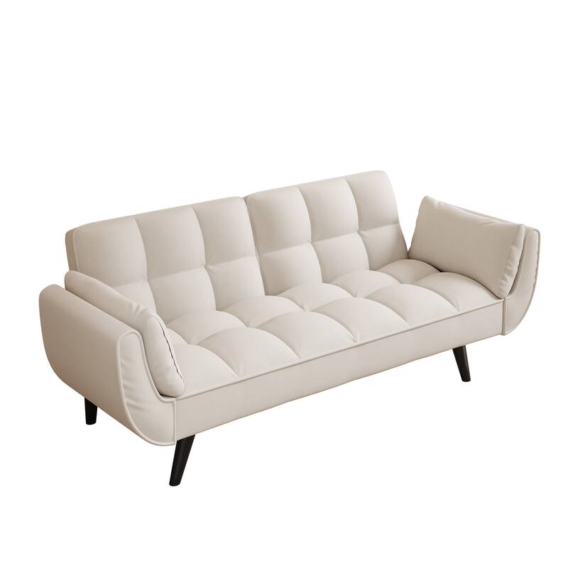 57 " Velvet Soft Sofa Fit Apartment Bedroom Small Space
