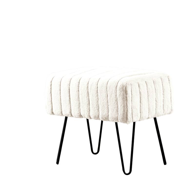 Serenta SuperMink Fauxfur Ottoman Bench