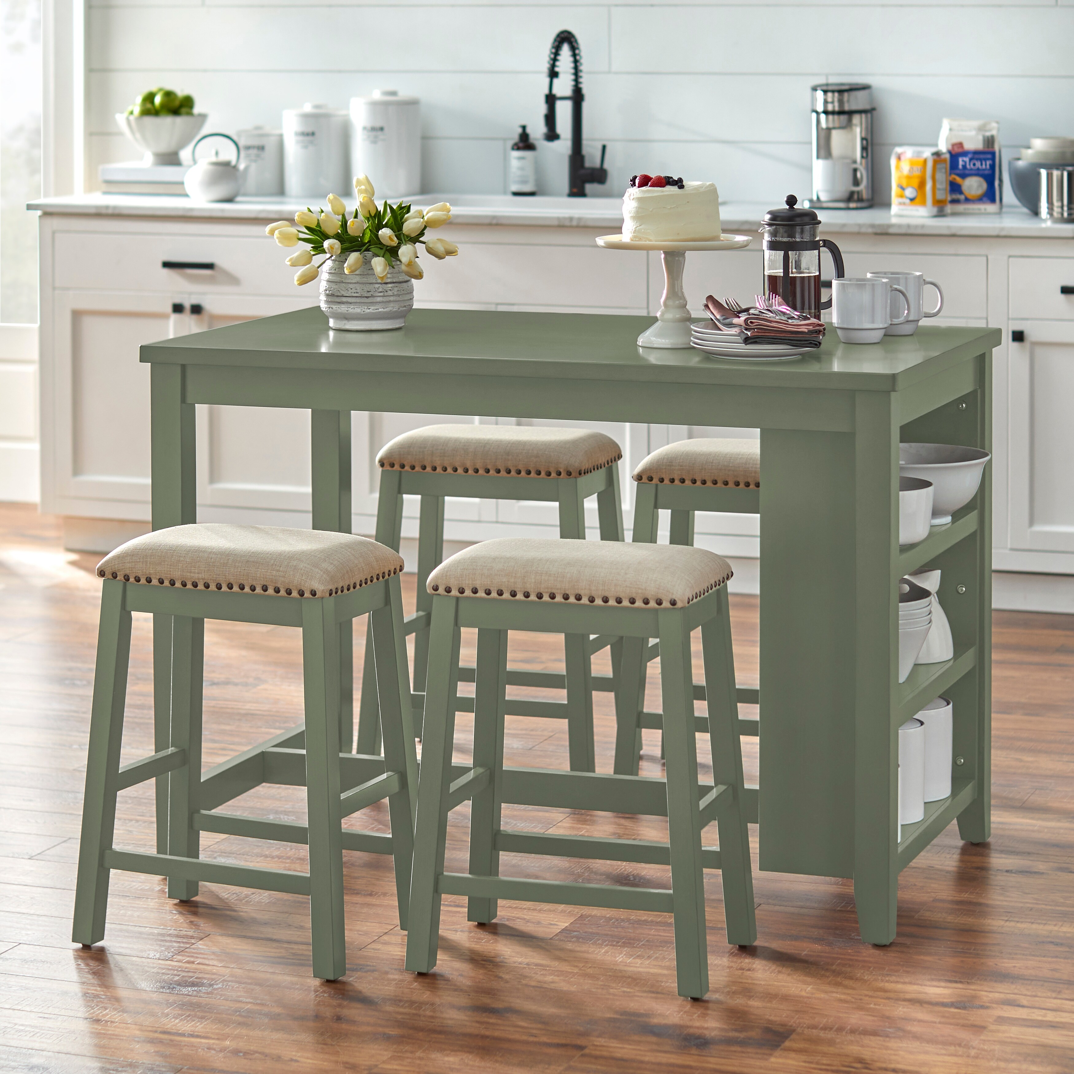 Lifestorey Tobias Storage Counter Height 5-Piece Pub Set