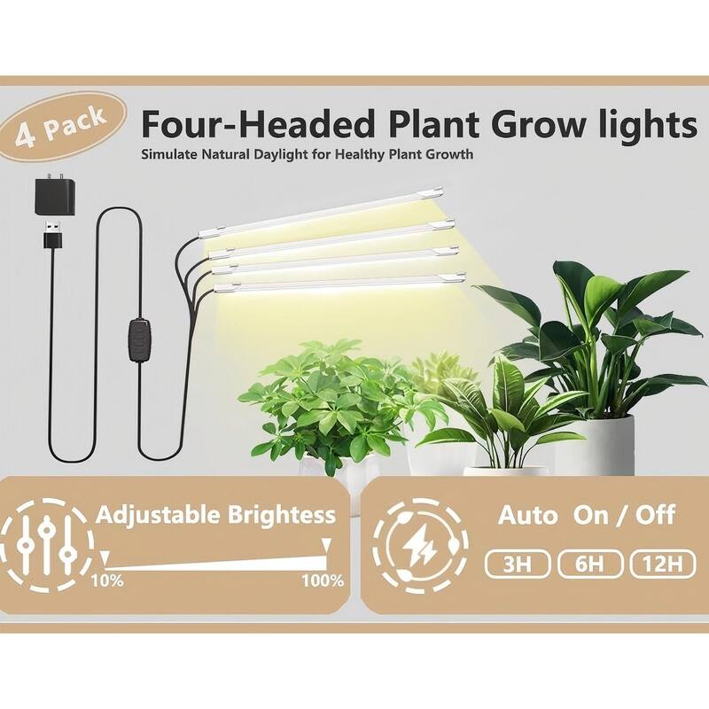 63"H 9 Tiered Indoor Plant Stand with Grow Lights