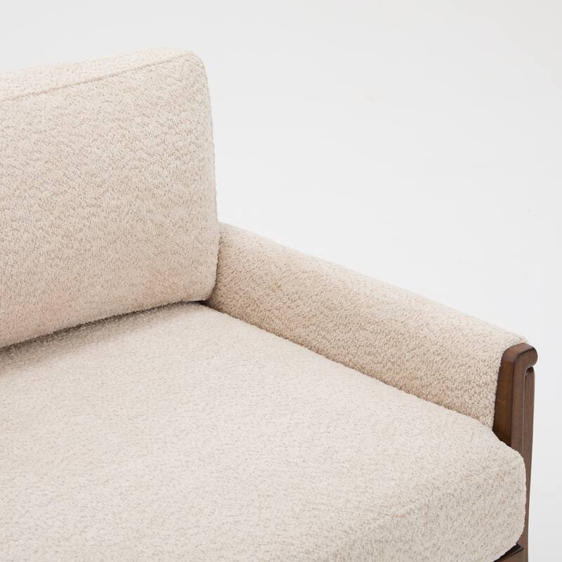 Christopher Knight Home - Mid-Century Modern 3-Seater 74" Upholstered Sofa with Solid Wood Frame