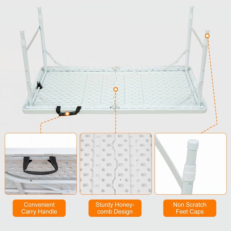 4ft Foldable Table for Camping White