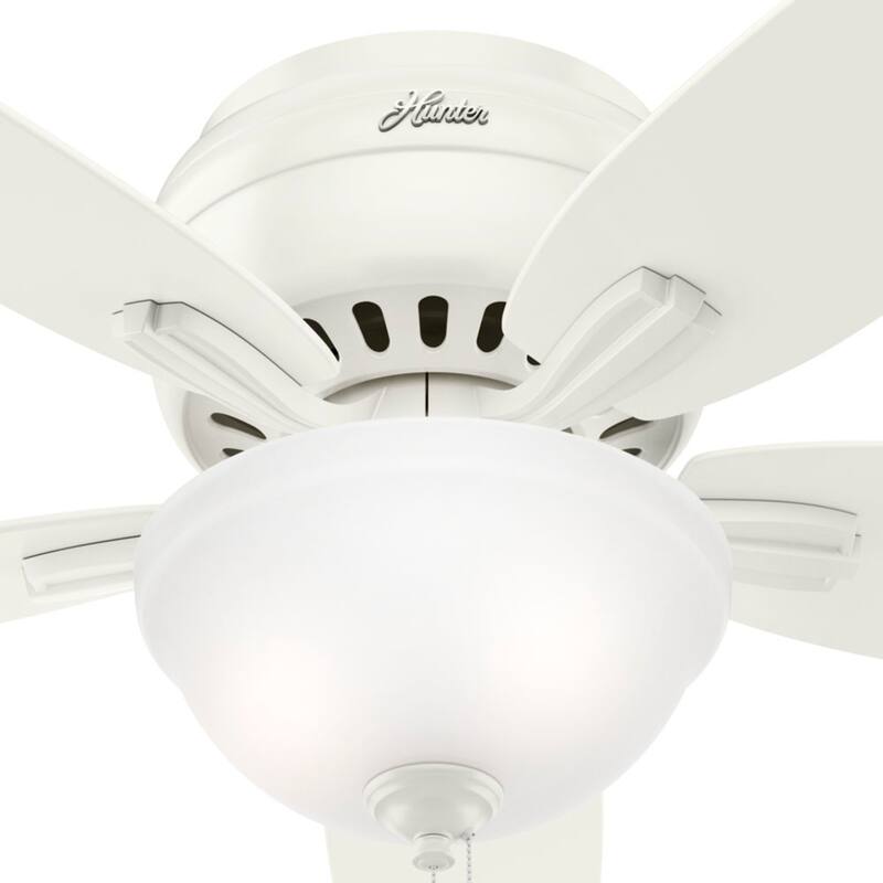 Hunter 52" Newsome Flush Mount Ceiling Fan with LED Bowl Light Kit and Pull Chain