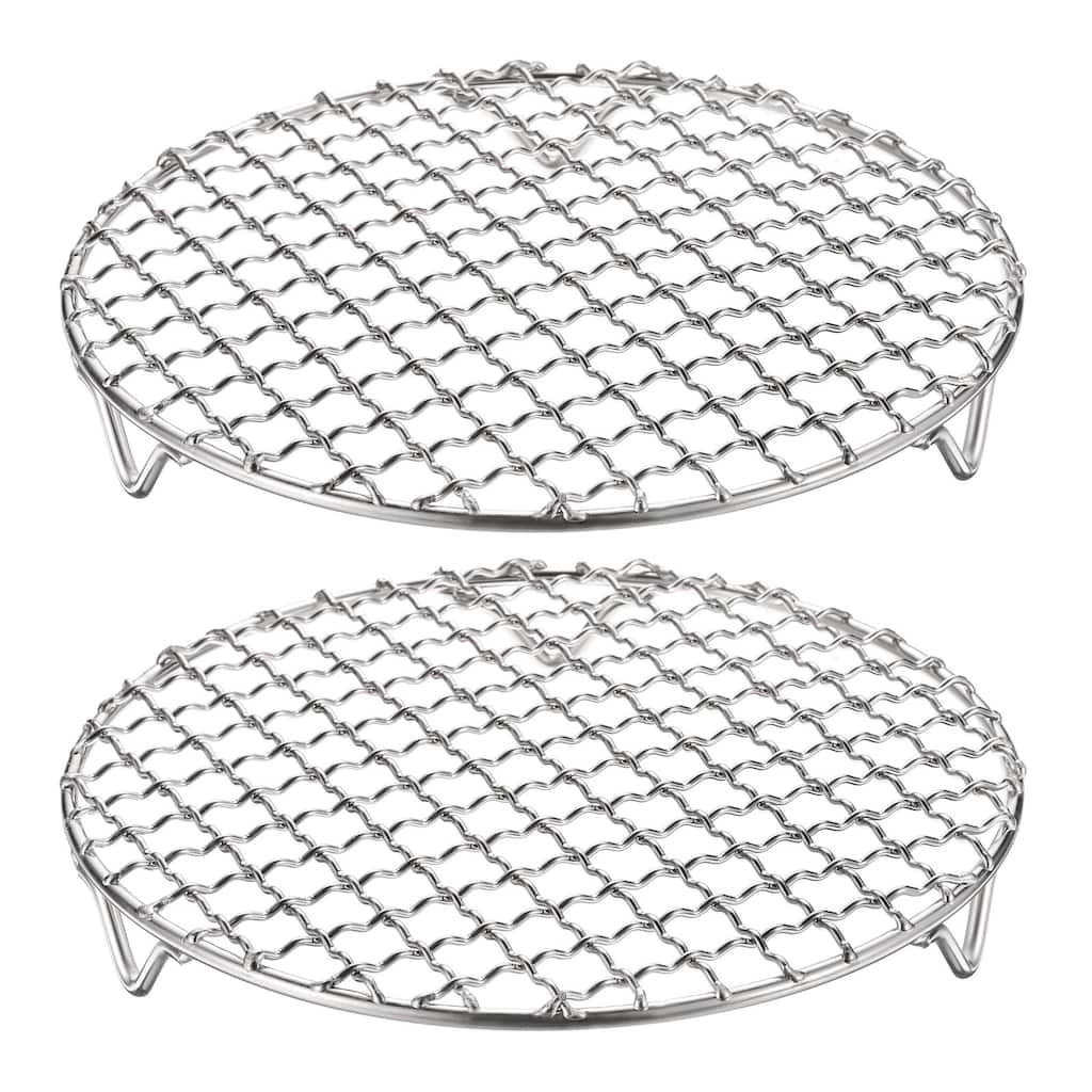 2pcs Round Cooking Rack 7.1" 201 Stainless Steel Barbecue Grill with 20mm Legs - 7.1 Inch