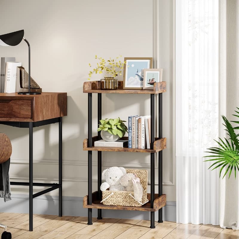 Bookshelf Small Book Shelf - 15.75"D x 9.45"W x 33.46"H