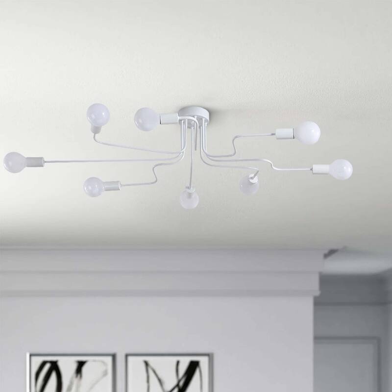 8 - Light Mid-Century Modern Industrial Spider Shape Circuit Board Semi-Flush Mount