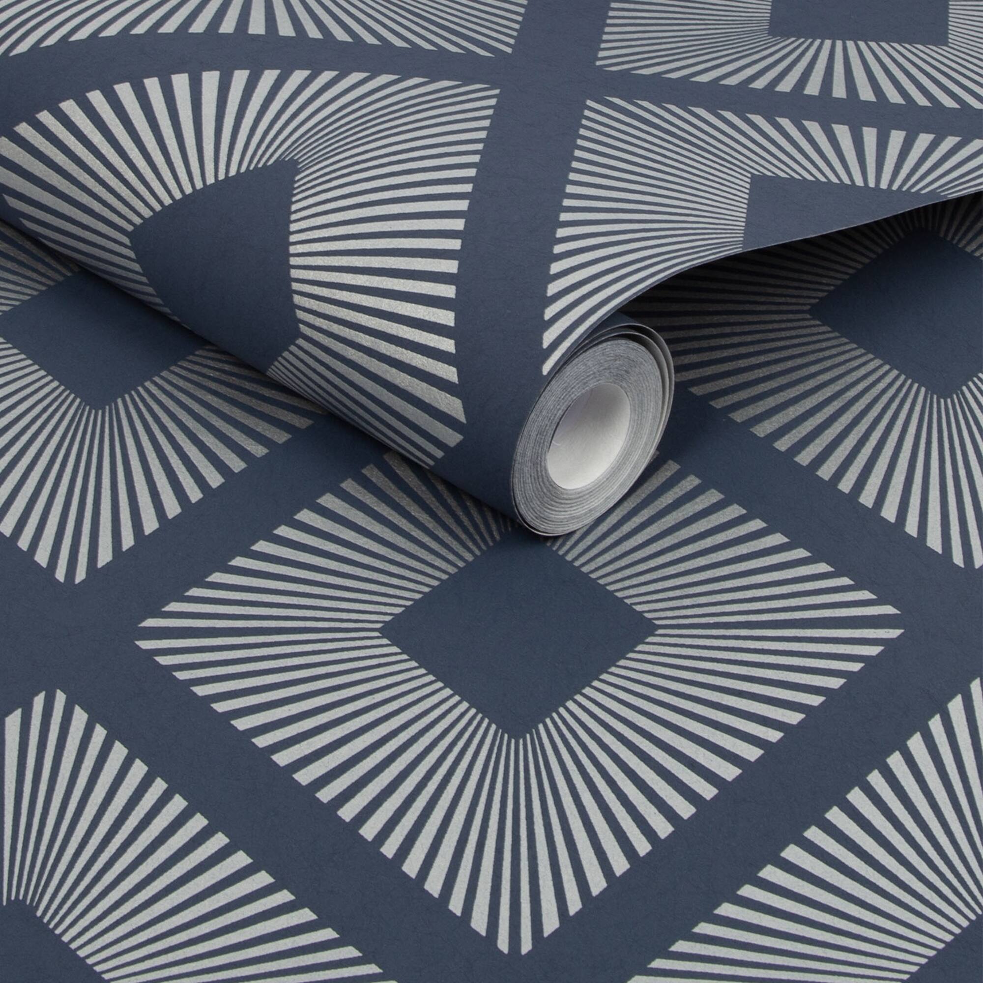 NEXT Deco Triangle Navy Removable Wallpaper On Sale Bed Bath