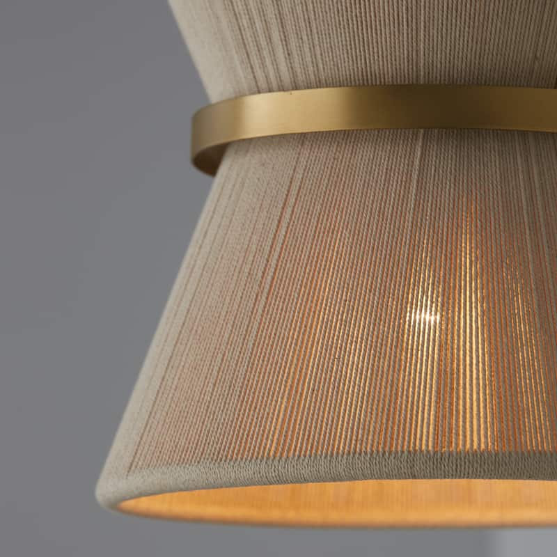 Cecilia 12" 1-light Patinaed Brass/ Tapered String Pendant