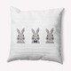 preview thumbnail 9 of 15, Bunny Triplets Easter Decorative Throw Pillow Ocean Abyss Green - 14" x 20"