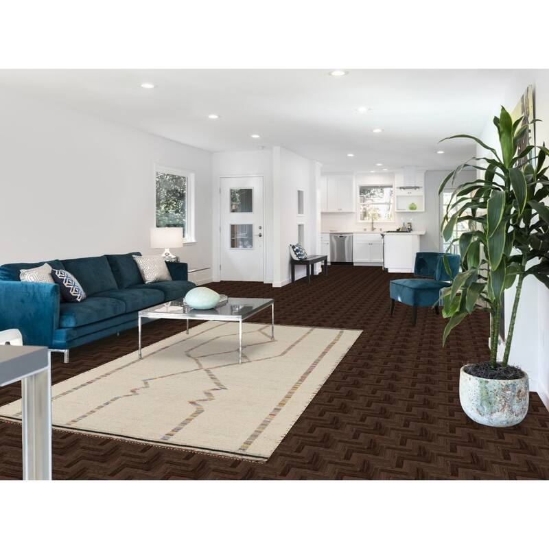 Ivory Moroccan Area Rug Hand-Knotted Stripe Wool Carpet - 4'11"x 8'8"