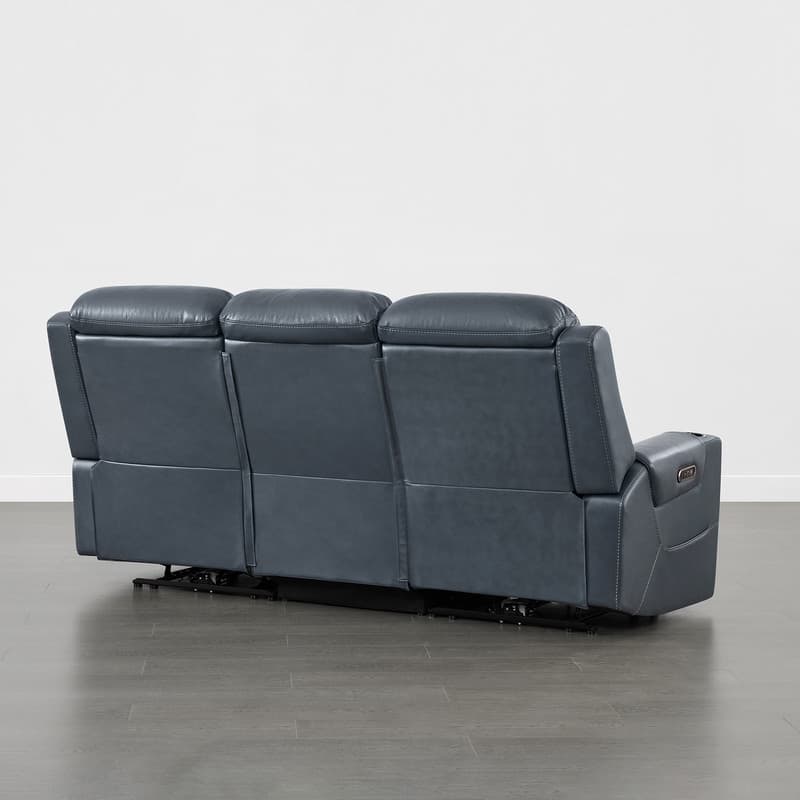 Spruce & Spring Genuine Leather Power Reclining Sofa with Wireless Charging