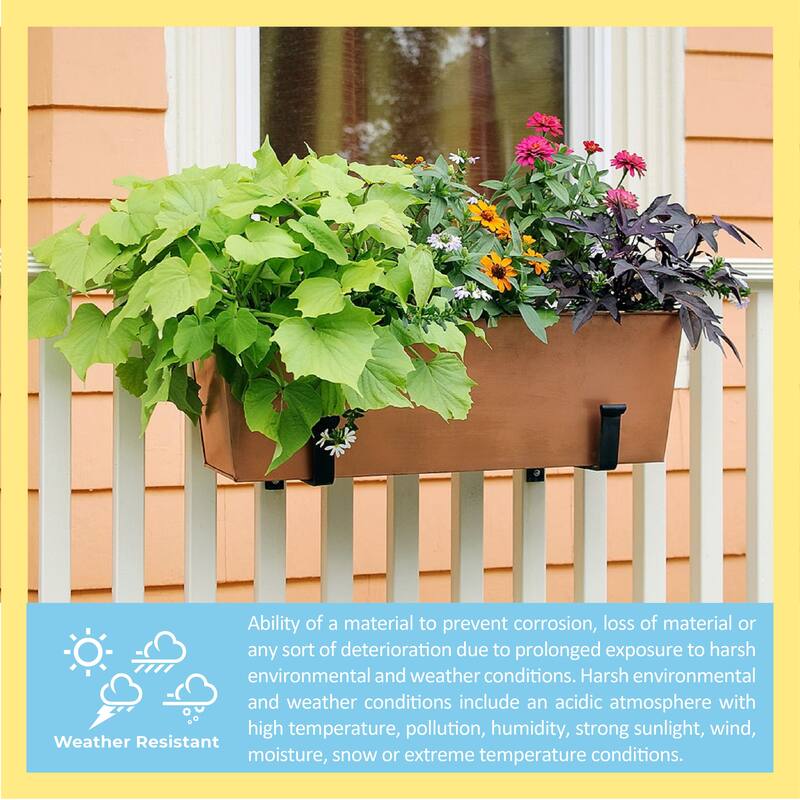 Achla Designs Pair of Wall Mounted Flower Box Brackets, 8 Inch Wide