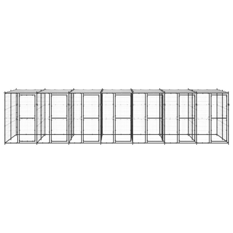 vidaXL Outdoor Dog Pen Pet Crate Kennel Cage Playpen House for Yard Steel