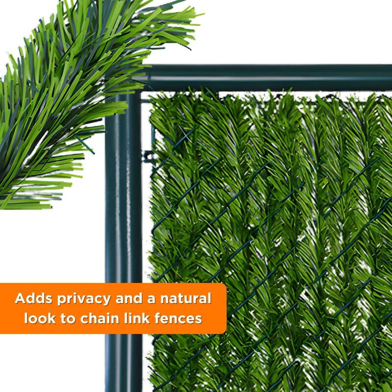 Premium PVC Conifer Hedge Slats for Chain Link Fence 6 ft (82 Pack)