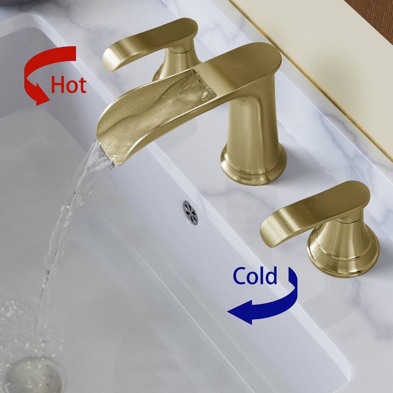 Topcraft Two Handle Waterfall Bathroom Faucet with Pop-Up Drainer
