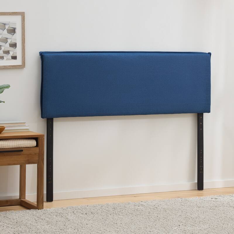 Soft Square Tufted Pillow Headboard, King, Denim