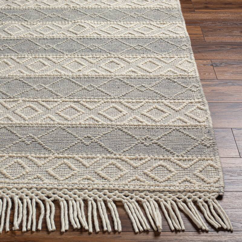 Livabliss Kohath Bohemian Stripe Wool & Jute Area Rug