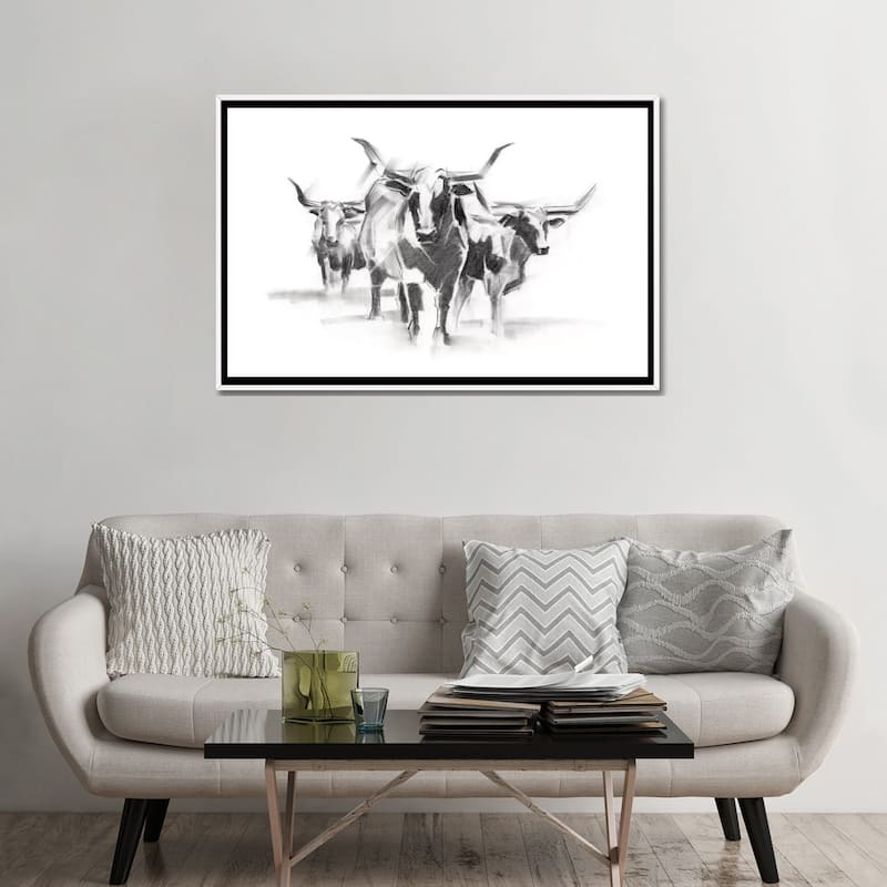 iCanvas "Contemporary Cattle I" by Ethan Harper Framed