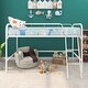 preview thumbnail 1 of 3, Twin Metal Low Loft Bed with Sturdy Steel Frame, Ladders, and Safety Enhancements White