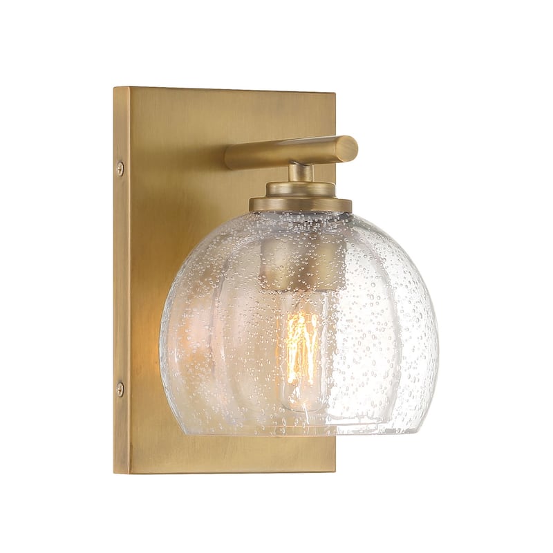 Minka Lavery 2721 Glint 8" Tall Bathroom Sconce with Seedy Glass
