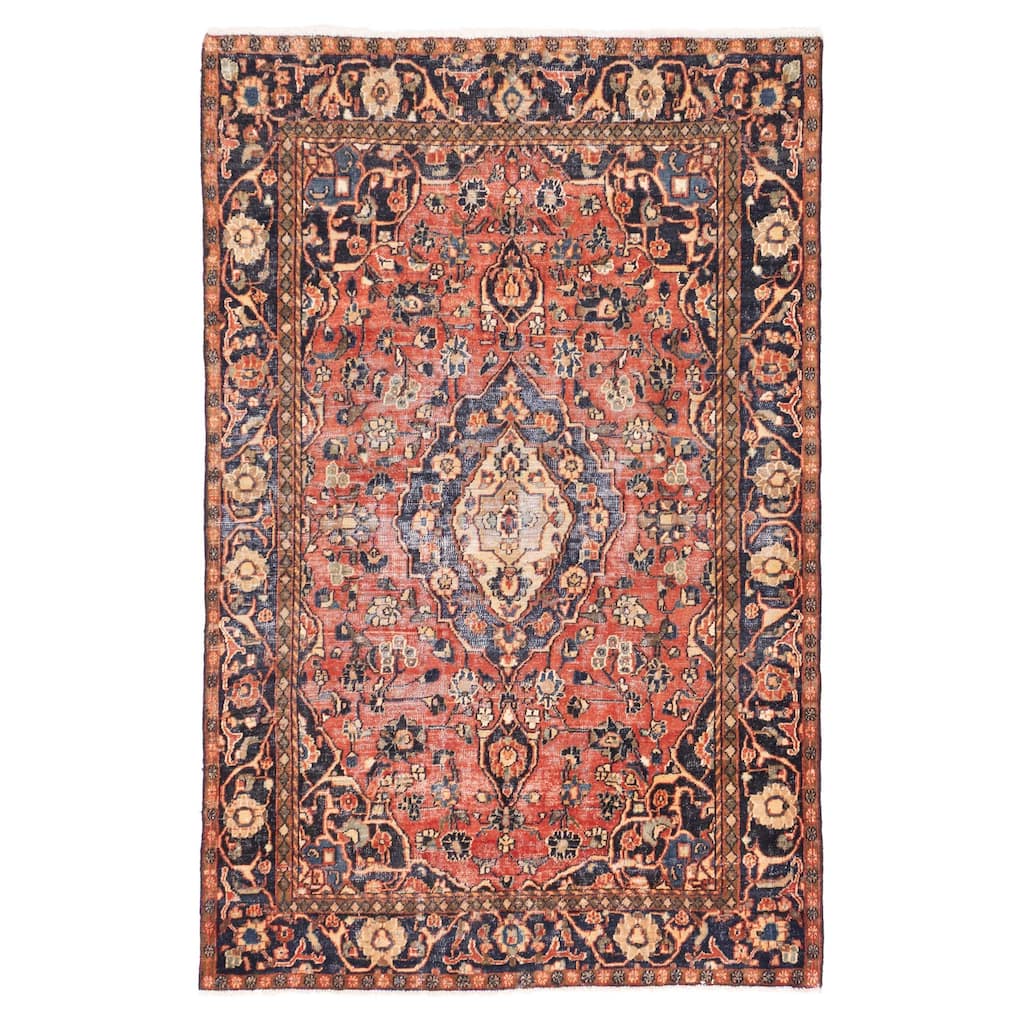 ECARPETGALLERY Hand-knotted Antalya Vintage Dark Copper Wool Rug - 4'2 x 6'7